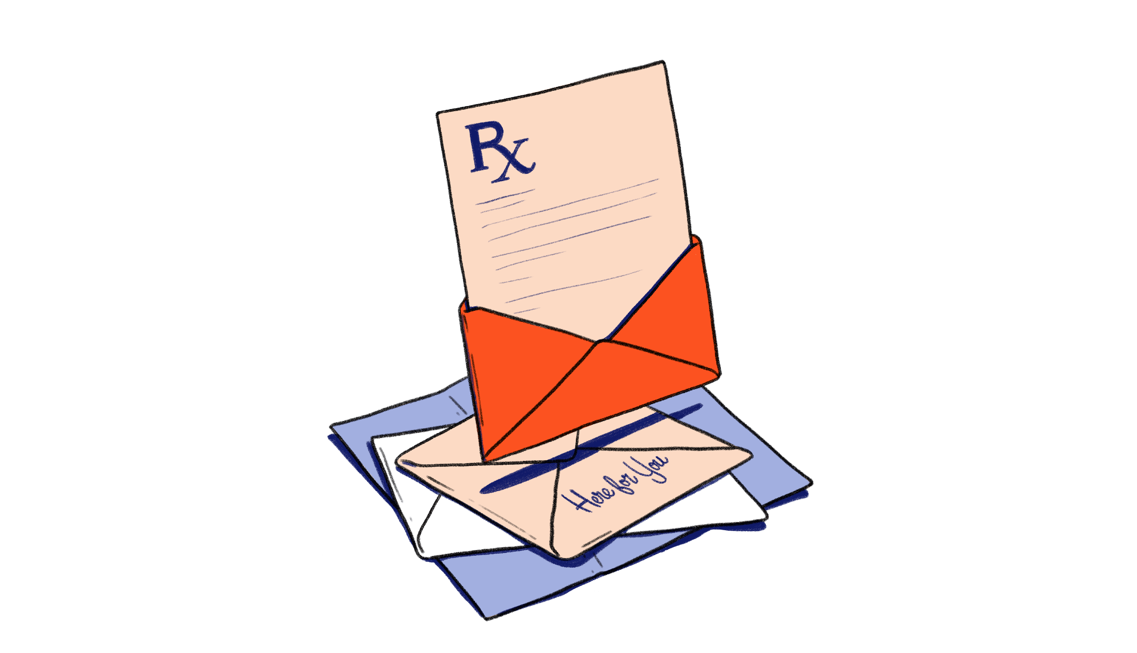 Envelopes with RX written on them