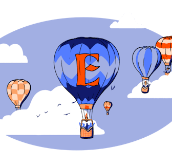 Image of hot air balloons in air