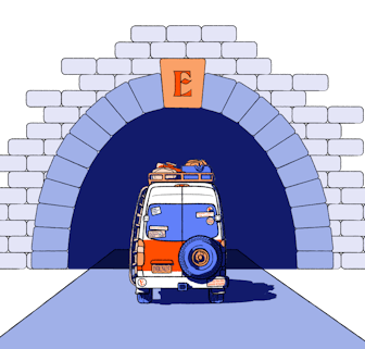 Image of van about to drive into a tunnel