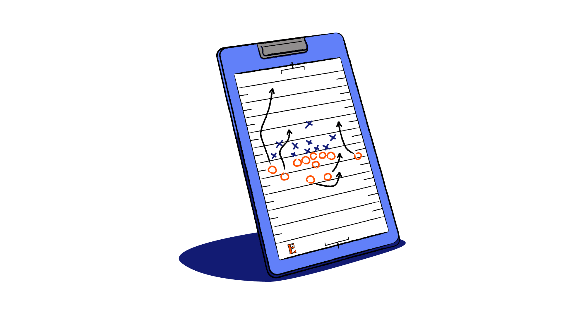 Clipboard with football play