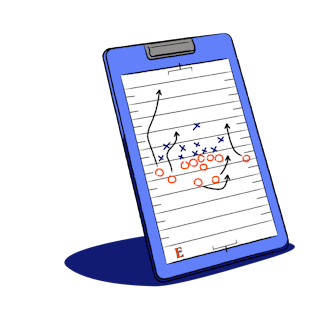 Clipboard with football play